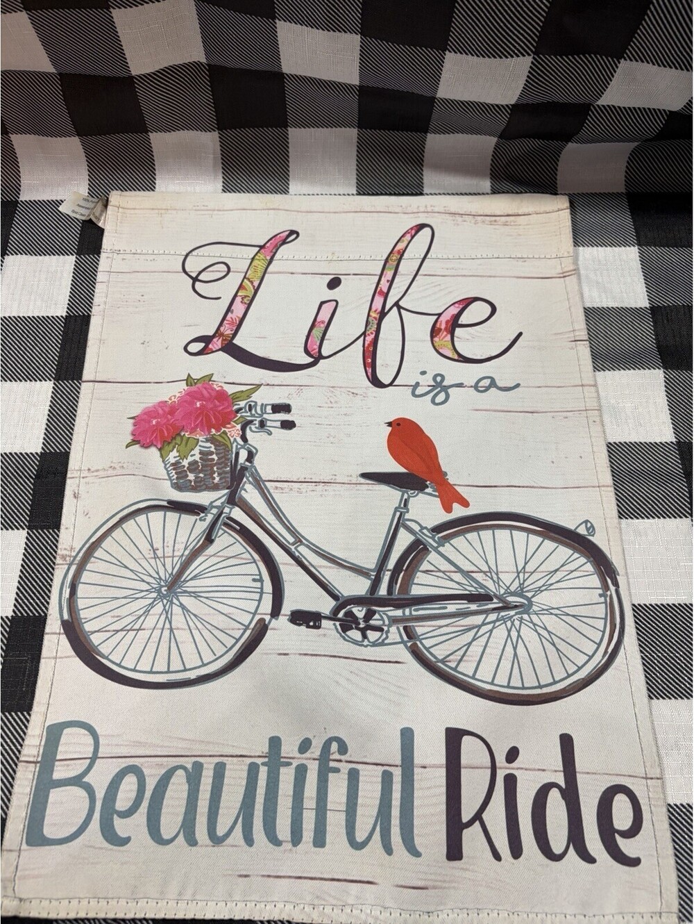 Life is a Beautiful Ride Garden Flag Double Sided